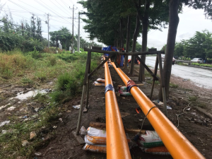 Biện pháp thi công đường ống thép kéo ống dẫn khí vượt sông