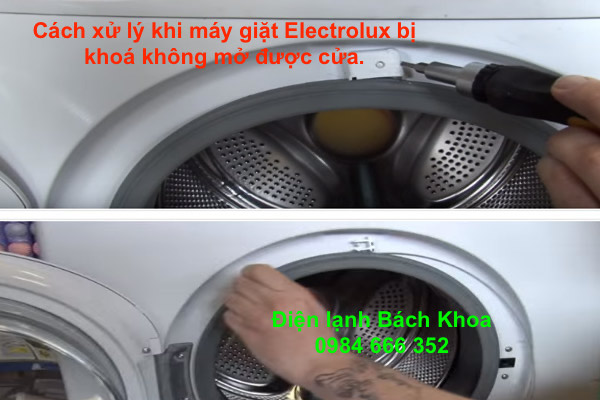 Cách xử lý khi máy giặt Electrolux bị khoá không mở được cửa.
